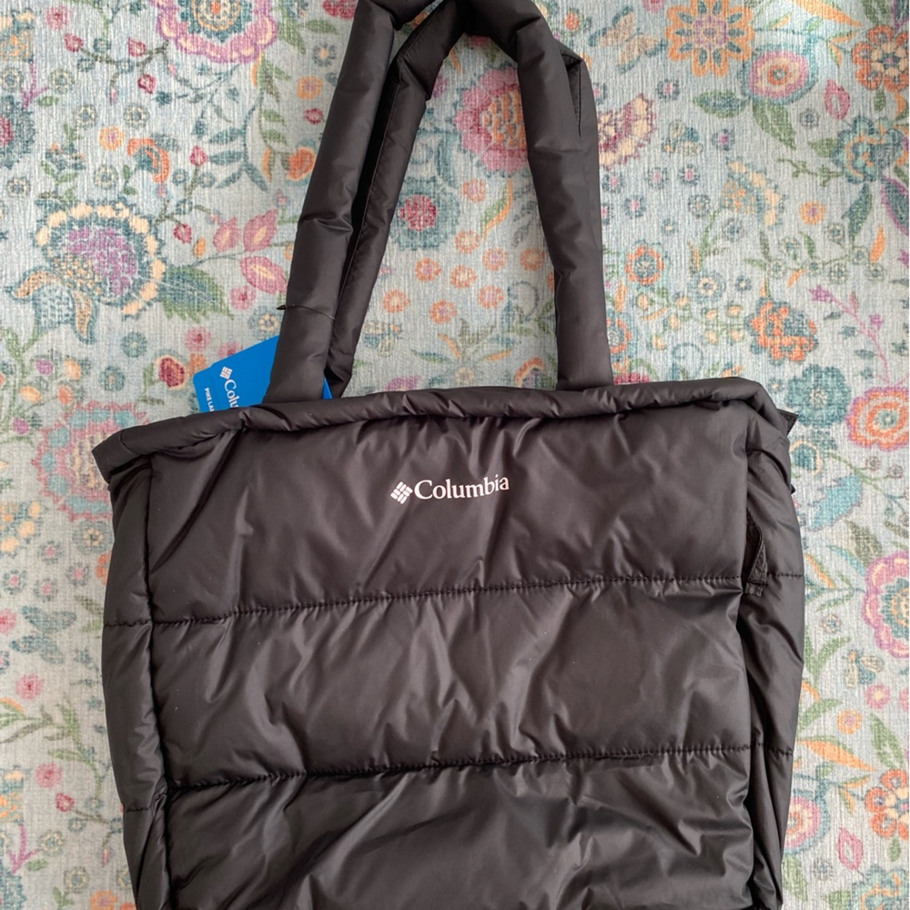 Columbia Black Quilted Tote Bag